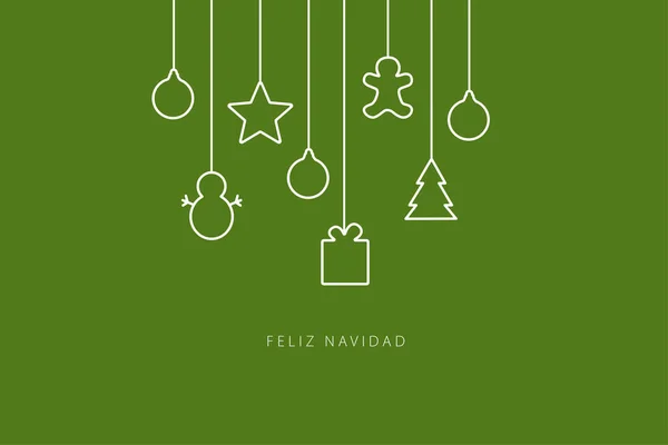 Buon Natale Spagnolo Feliz Navidad Modello Carta Illustrazione Vettoriale — Vettoriale Stock