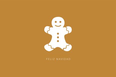 İspanyol Feliz Navidad 'da mutlu Noeller. Kart kalıbı. Vektör illüstrasyonu