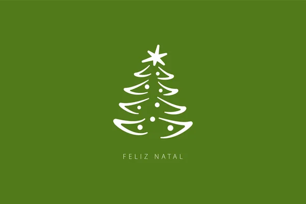 Buon Natale Portoghese Feliz Natal Modello Carta Illustrazione Vettoriale — Vettoriale Stock