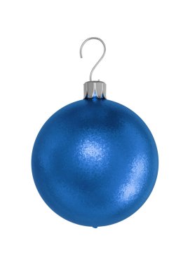 Mavi Noel topu beyaz arka planda izole edilmiş. 3d Hazırla