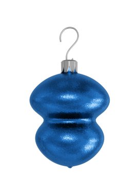 Mavi Noel topu beyaz arka planda izole edilmiş. 3d Hazırla