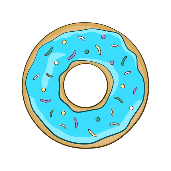 Blue Donut Vector Illustration Cartoon — Stock Vector