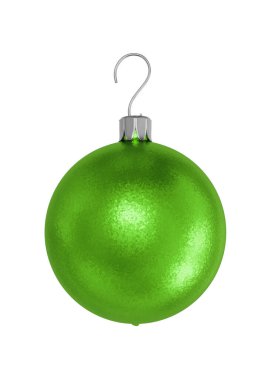 Beyaz arka planda izole edilmiş yeşil Noel topu. 3d Hazırla