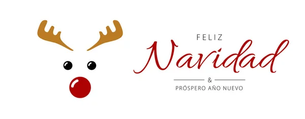 Buon Natale Felice Anno Nuovo Spagnolo Modello Banner Illustrazione Vettoriale — Vettoriale Stock