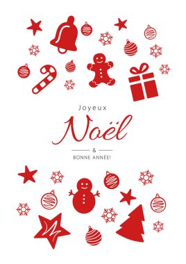 Mutlu Noeller ve yeni yılınız kutlu olsun. Kart kalıbı. Vektör illüstrasyonu