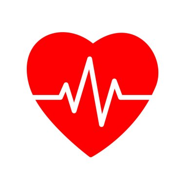 Kalp atışı, kardiyogram. Simge. Vektör illüstrasyonu