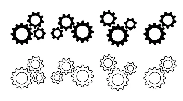 Set Gear Wheels Icons Vector Illustration — Stock Vector