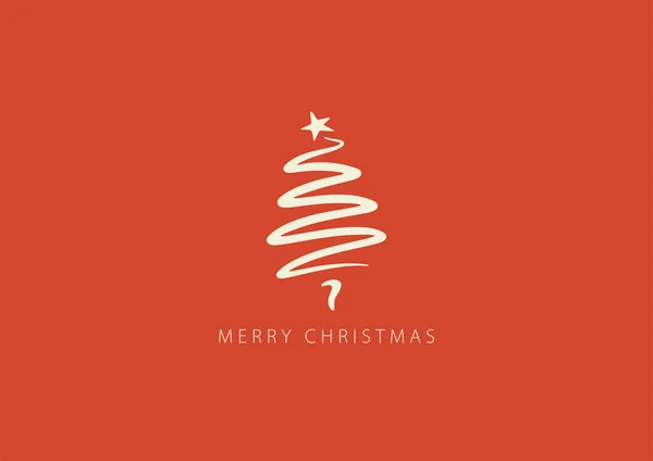 Harfli kart ve Noel ağacı. Mutlu noeller. Vektör illüstrasyonu