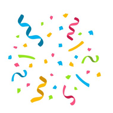 Renkli konfeti. Çizgi film. Vektör illüstrasyonu