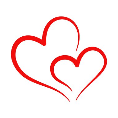 İki kalp. Sevgililer Günün kutlu olsun. Vektör illüstrasyonu