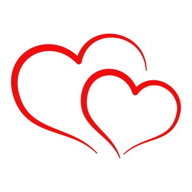 İki kalp. Sevgililer Günün kutlu olsun. Vektör illüstrasyonu