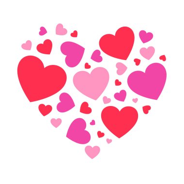 Kalpten yapılmış bir kalp. Vektör illüstrasyonu