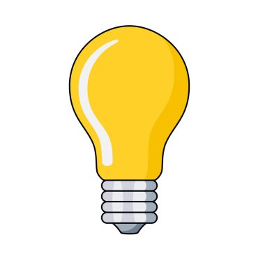 Ampul. Vektör çizimi. Çizgi film. Beyaz arkaplanda izole