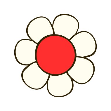 Flower. Valentine's Day. Cartoon flat icon. Vector illustration. Isolated on white background