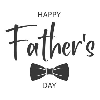 Happy father's Day lettering with bow tie. Vector illustration