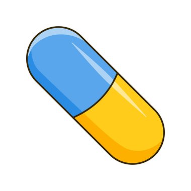 Colorful pill. Vector illustration. Cartoon. Isolated on white background