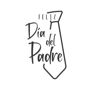 İspanyolca ve kravatlı Babalar Günün kutlu olsun. Çizgi film. Vektör illüstrasyonu