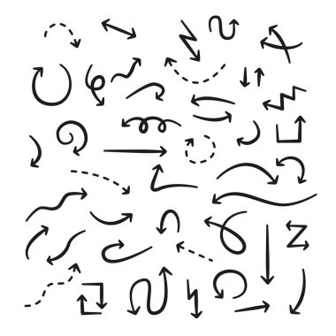 42 ok seti. Çizgi film. Vektör çizimi. Beyaz arkaplanda izole