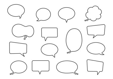 Konuşma baloncukları. Çizgi film. Vektör İllüstrasyonu. Beyaz arkaplanda izole
