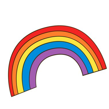 Rainbow. Cartoon. Vector illustration. Isolated on white background