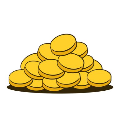 Stack of gold coins. Cartoon. Vector illustration. Isolated on white background