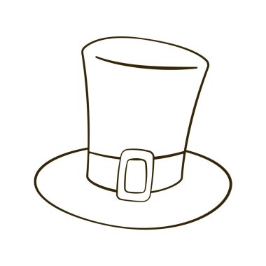 Top Hat outline. Icon. Vector illustration. Isolated on white background