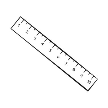 Ruler outline. Icon. Vector illustration. Isolated on white background