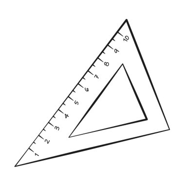 Setsquare outline. Icon. Vector illustration. Isolated on white background