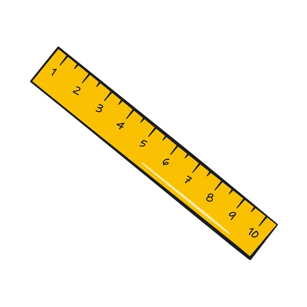 Gelbes Lineal Symbolbild Vektorillustration Isoliert Auf Weißem Hintergrund — Stockvektor
