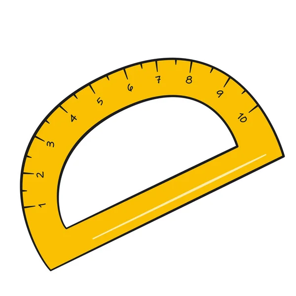 Žlutý Úhloměr Ikona Vektorová Ilustrace Izolováno Bílém Pozadí — Stockový vektor