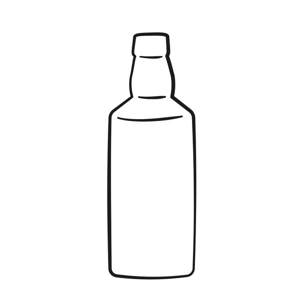 Garis Besar Botol Kartun Vektor Ilustrasi Terisolasi Pada Latar Belakang - Stok Vektor