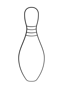 Bowling lobutunun ana hatları. Çizgi film. Vektör çizimi. Beyaz arkaplanda izole