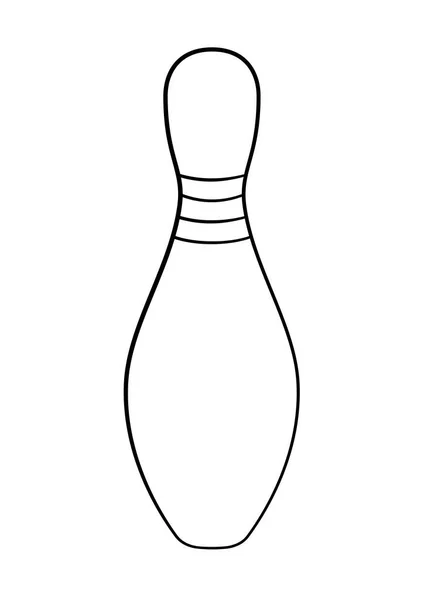 Obrys Bowlingu Karikatura Vektorová Ilustrace Izolováno Bílém Pozadí — Stockový vektor