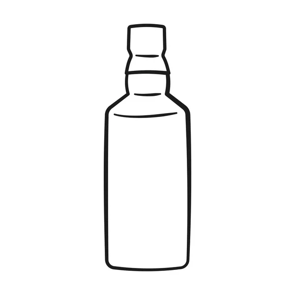 Garis Besar Botol Kartun Vektor Ilustrasi Terisolasi Pada Latar Belakang - Stok Vektor