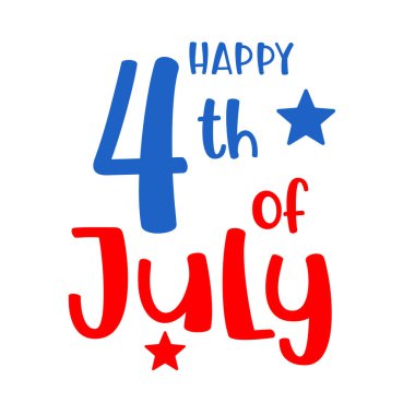 4 Temmuz 'da yıldızlı harfler. Vektör illüstrasyonu