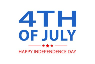 Happy 4th of July. Happy Independence Day lettering. Vector illustration