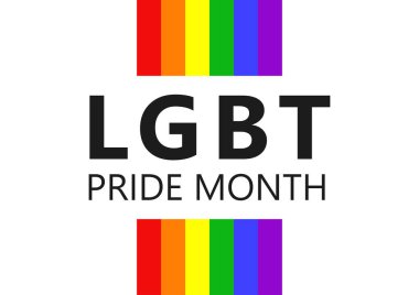 LGBT Gurur Ayı ve gökkuşağı bayrağı. Vektör illüstrasyonu