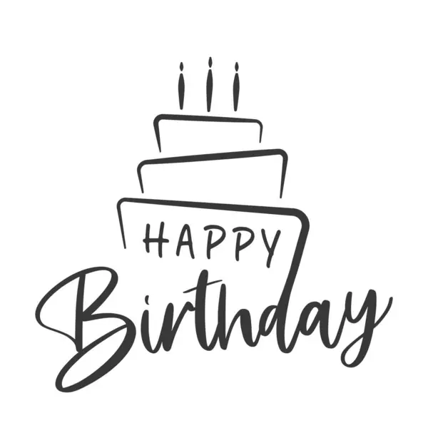 Happy Birthday lettering with cake