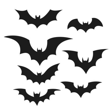 Yarasa siluetleri. Cadılar Bayramı dekorasyonu