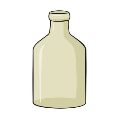 Boş şişe. Çizgi film. Vektör illüstrasyonu