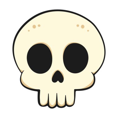 Çizgi film kafatası. Cadılar Bayramı dekorasyonu