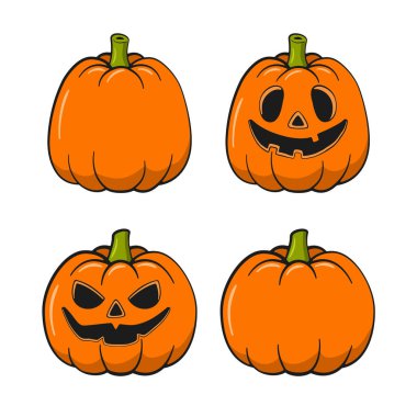 Bir çift balkabağı. Cadılar Bayramı süslemeleri