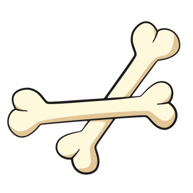 Çapraz kemikler. Cadılar Bayramı süsü. Vektör illüstrasyonu