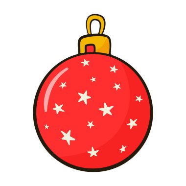 Yıldız desenli kırmızı mücevher. Çizgi film illüstrasyonu