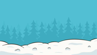 Kış dönemi. Çizgi film illüstrasyonu