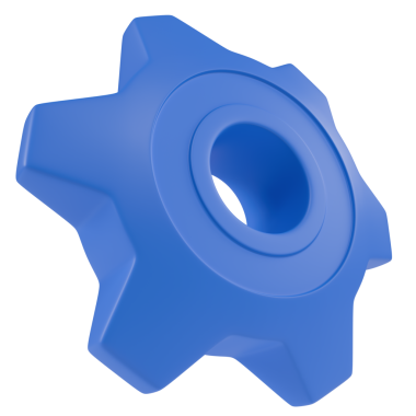 Stylize edilmiş mavi çark. Şeffaf arkaplanda izole