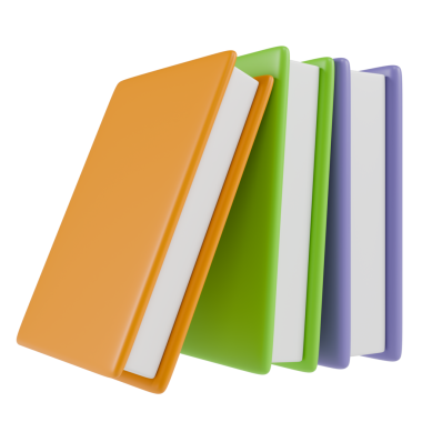 Rengarenk kitaplar. Şeffaf arkaplanda izole