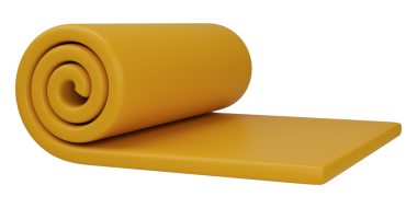 Tarzlı egzersiz paspası. Şeffaf arkaplanda izole