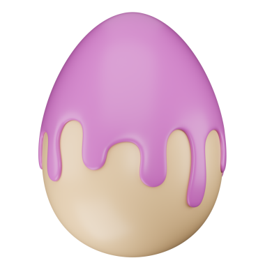 Stilize Paskalya yumurtası. Şeffaf arkaplanda izole