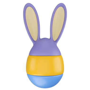 Stilize Paskalya yumurtası. Şeffaf arkaplanda izole